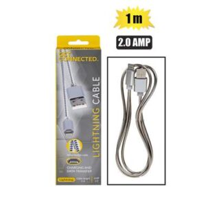 Usb cable lightning 2.0 amp alum 1m