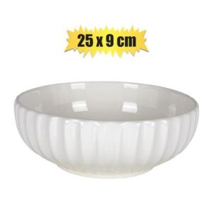 Oven dish 25x9cm ceramic round fluted
