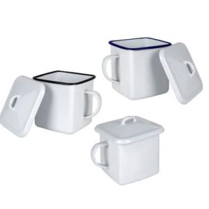 Cannister enamel 10cm square