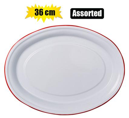Plate enamel 36cm oval