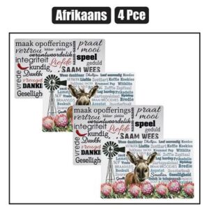 Place mat pp afrikaans 4pc 43x29cm asstd