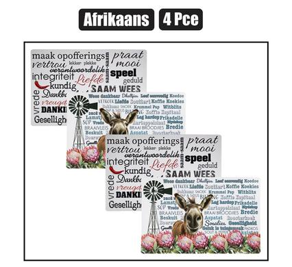 Place mat pp afrikaans 4pc 43x29cm asstd