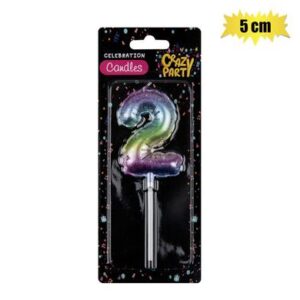 Candle birthday balloon-2 rainbow 5cm