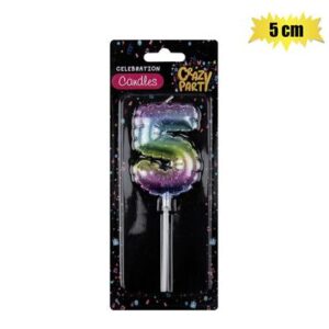 Candle birthday balloon-5 rainbow 5cm