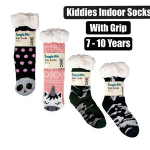 Socks indoor w/grip size 7-10yrs