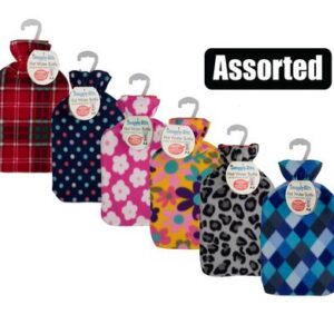 Hotwater bottle w/fleece cover asstd 2l