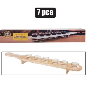 Shot-glass-set 7pc w/mdf paddle