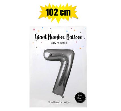 Balloon helium foil silver 7 102cm f-04