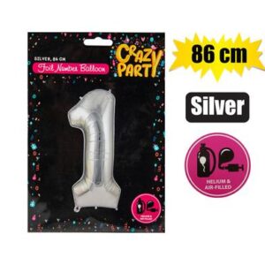 Balloon helium foil silver 1 86cm f-03