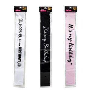 Party sash birthday asstd