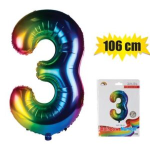 Balloon helium foil rainbow 3 106cm f-04