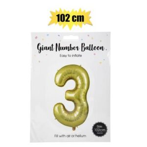 Balloon helium foil gold 3 102cm f-04