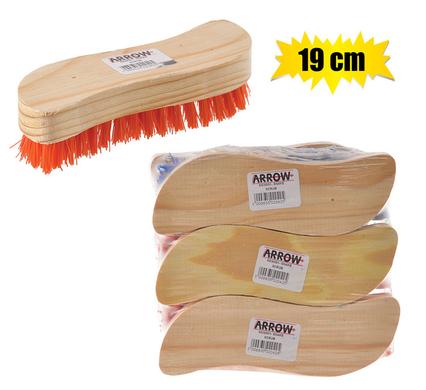 Scrubbing brush wooden back 19cm s-shape