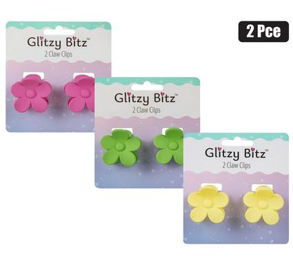 Hair claw clip mini flower 2pc