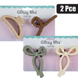 Hair claw solid colours 2pc claw clip