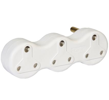 Plug-adaptor 3x16amp wavy bulk