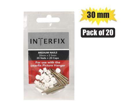 Picture-hanger nails+caps 30mm pack-20