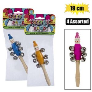 Musical wooden bell w/handle 19cm