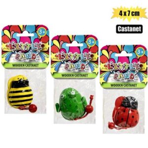 Musical wood castanet novelty 4x7cm