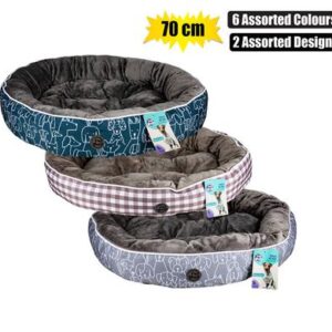 Pet bed round 70cm assorted designs