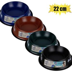 Pet dog bowl s/s dark colours 22cm