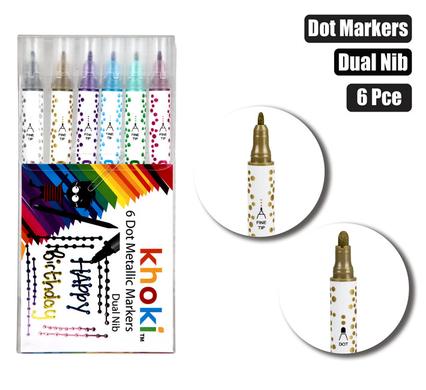 Art+craft dual tip dot&marker glit 6pc