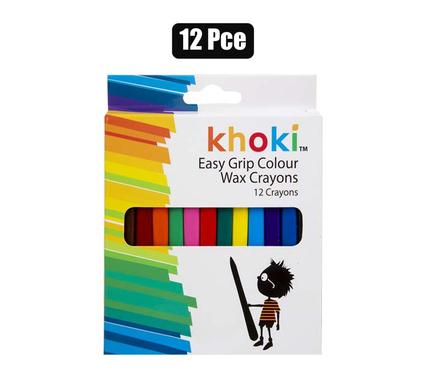 Art+craft crayons wax easy grip 12pce