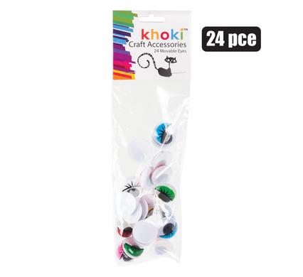 Art+craft wiggly colour eyes w lash 24pc