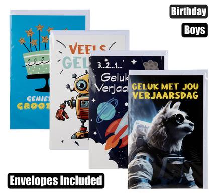 Card & envelope birthday - boy afr