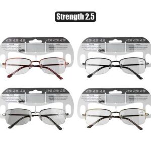 Reading glass metal asstd strength:2.5