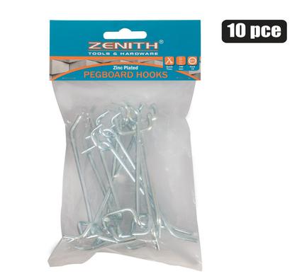 Pegboard-hooks single-prong 100mm pkt-10
