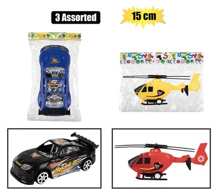 Vehicle racer/helicopter pull back 15cm