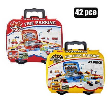 Boys playset parking fire/construct 42pc