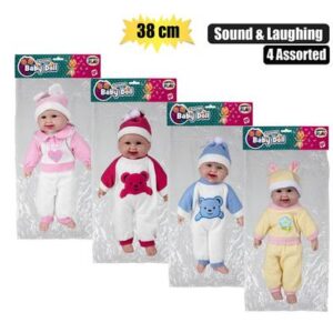 Doll baby asstd w/sound 38cm