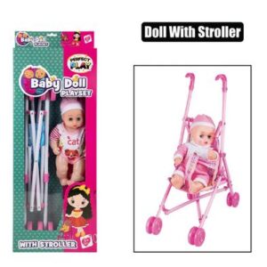Baby doll with stroller in box