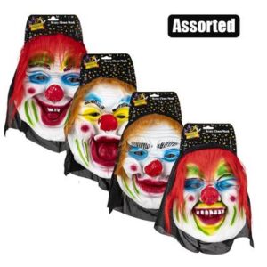 Dress up scary clown mask asstd