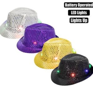 Dress up sequins light up hat
