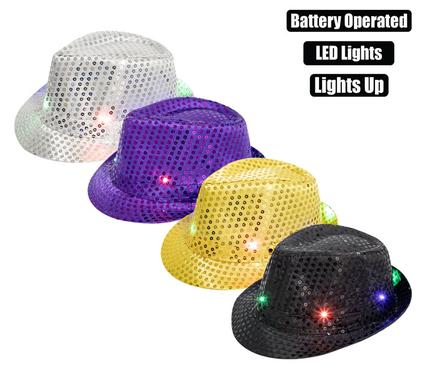 Dress up sequins light up hat