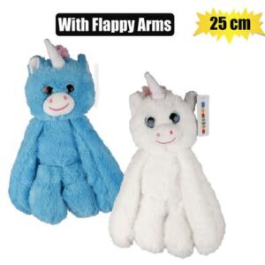 Plush animal w/flappy bean arms 25cm