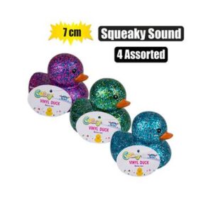 Baby vinyl themed duck 7cm, glitter