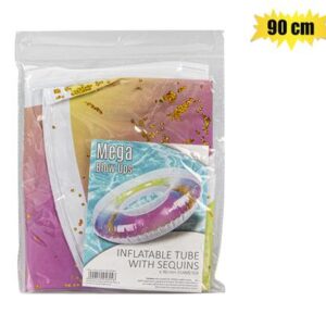 Inflatable rnd tube rainbow sequins 90cm