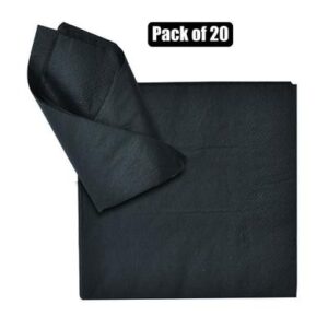 Serviettes 2ply 33cm 20pc plain black