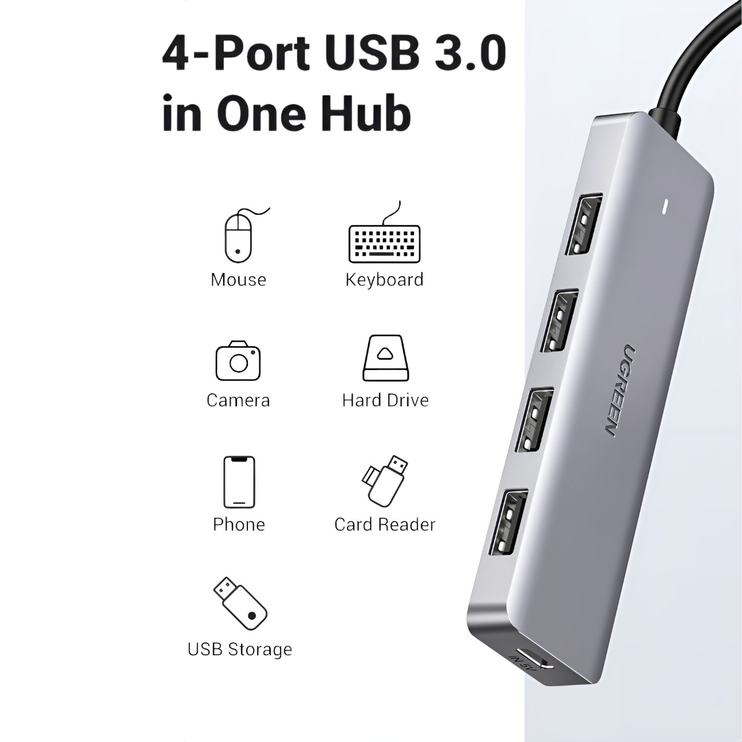 UGREEN 4-in-1 Type-C Hub | USB 3.0 | Type-C - Image 3